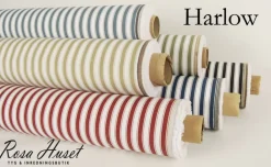 Randiga Möbeltyger|Rutor & Ränder<Nordisk Textil Harlow grön-vit randigt tyg