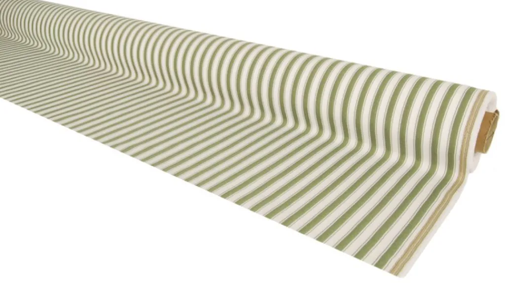 Randiga Möbeltyger|Rutor & Ränder<Nordisk Textil Harlow grön-vit randigt tyg