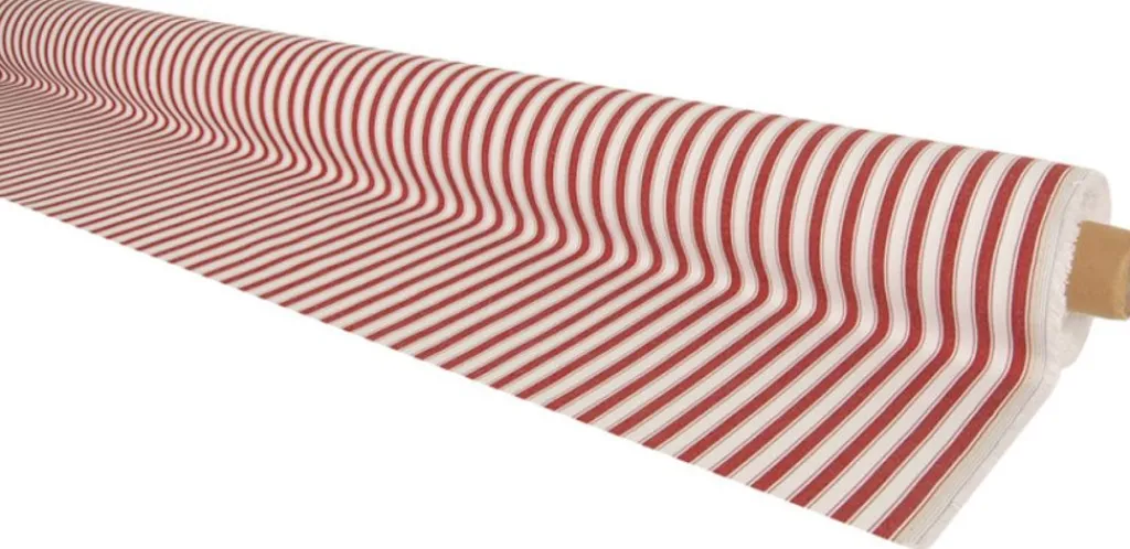 Randiga Möbeltyger|Rutor & Ränder<Nordisk Textil Harlow röd-vit randigt tyg