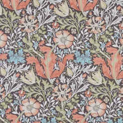 Arts & Crafts Tyger|Gardintyger Mönstrade<Nordisk Textil Harmony grön-brun tyg