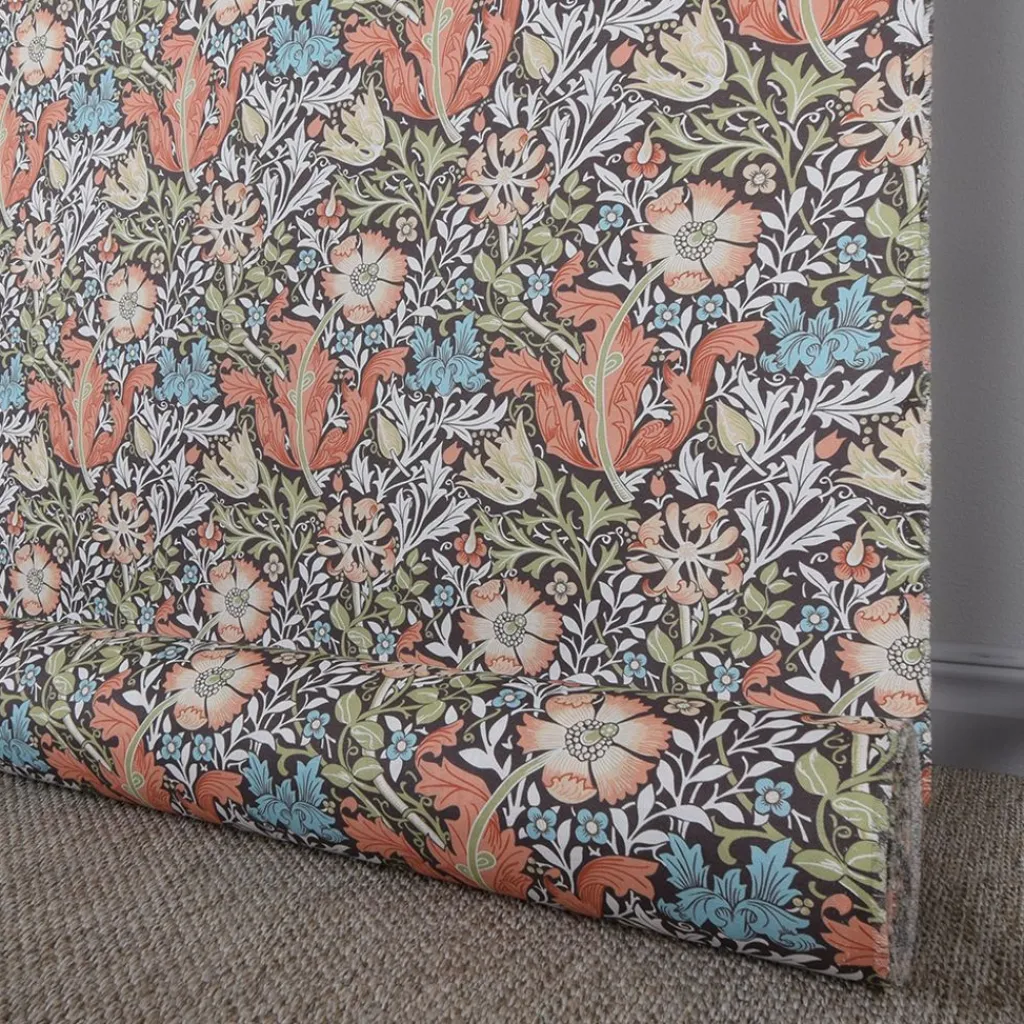 Arts & Crafts Tyger|Gardintyger Mönstrade<Nordisk Textil Harmony grön-brun tyg