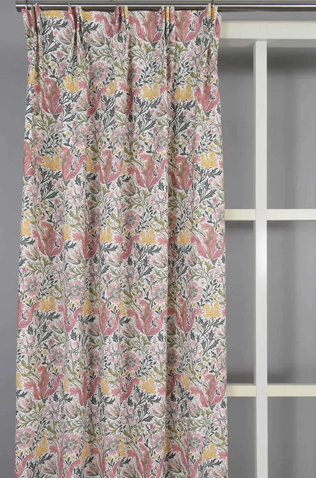 Gardiner Mönstrade<Nordisk Textil Harmony vit-rosa gardiner