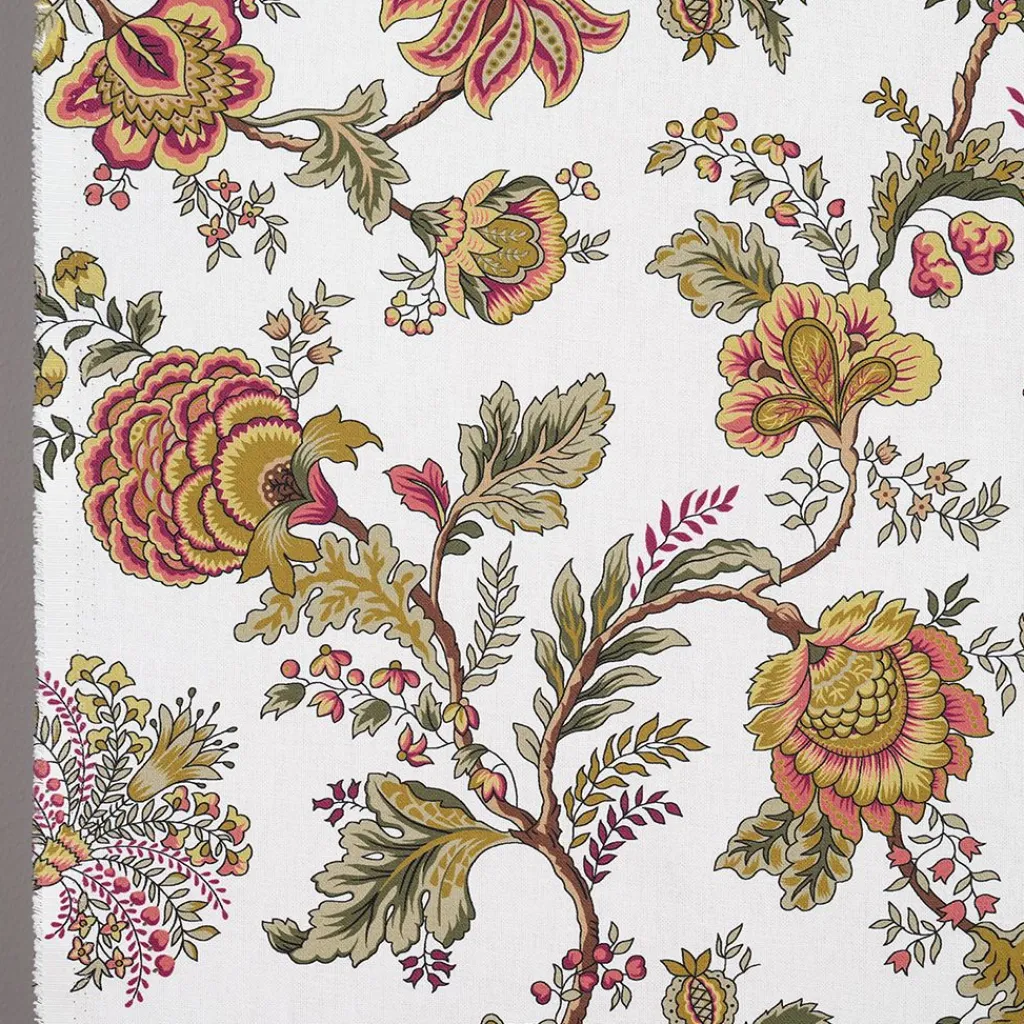 Arts & Crafts Tyger|Gardintyger Mönstrade<Nordisk Textil Heritage vinröd tyg