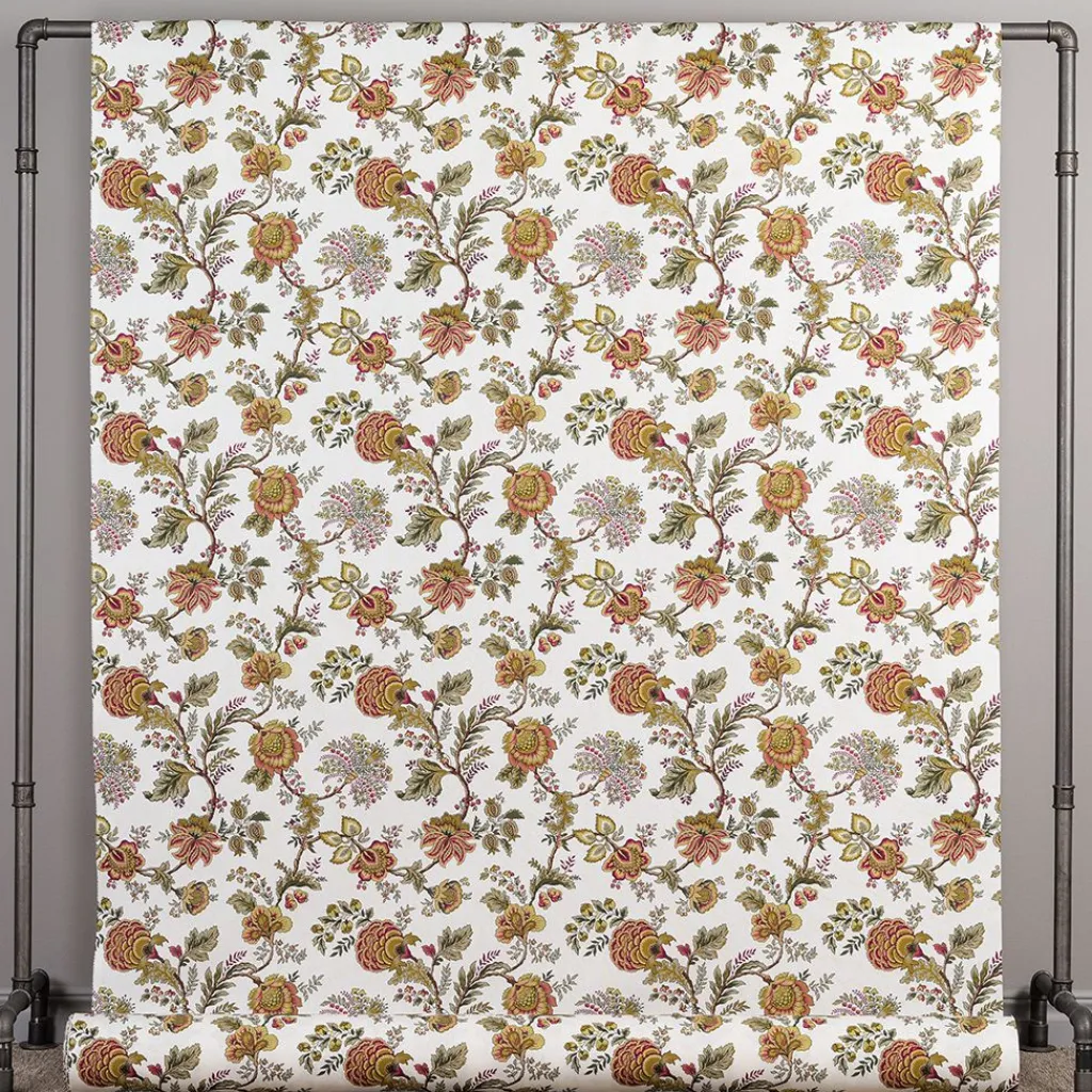 Arts & Crafts Tyger|Gardintyger Mönstrade<Nordisk Textil Heritage vinröd tyg