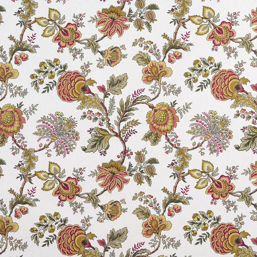 Arts & Crafts Tyger|Gardintyger Mönstrade<Nordisk Textil Heritage vinröd tyg