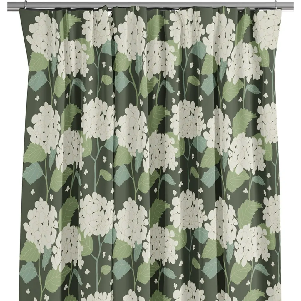 Gardiner Mönstrade<Arvidssons textil Hortensia grön gardiner
