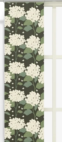 Panelgardiner<Arvidssons textil Hortensia grön panelgardiner