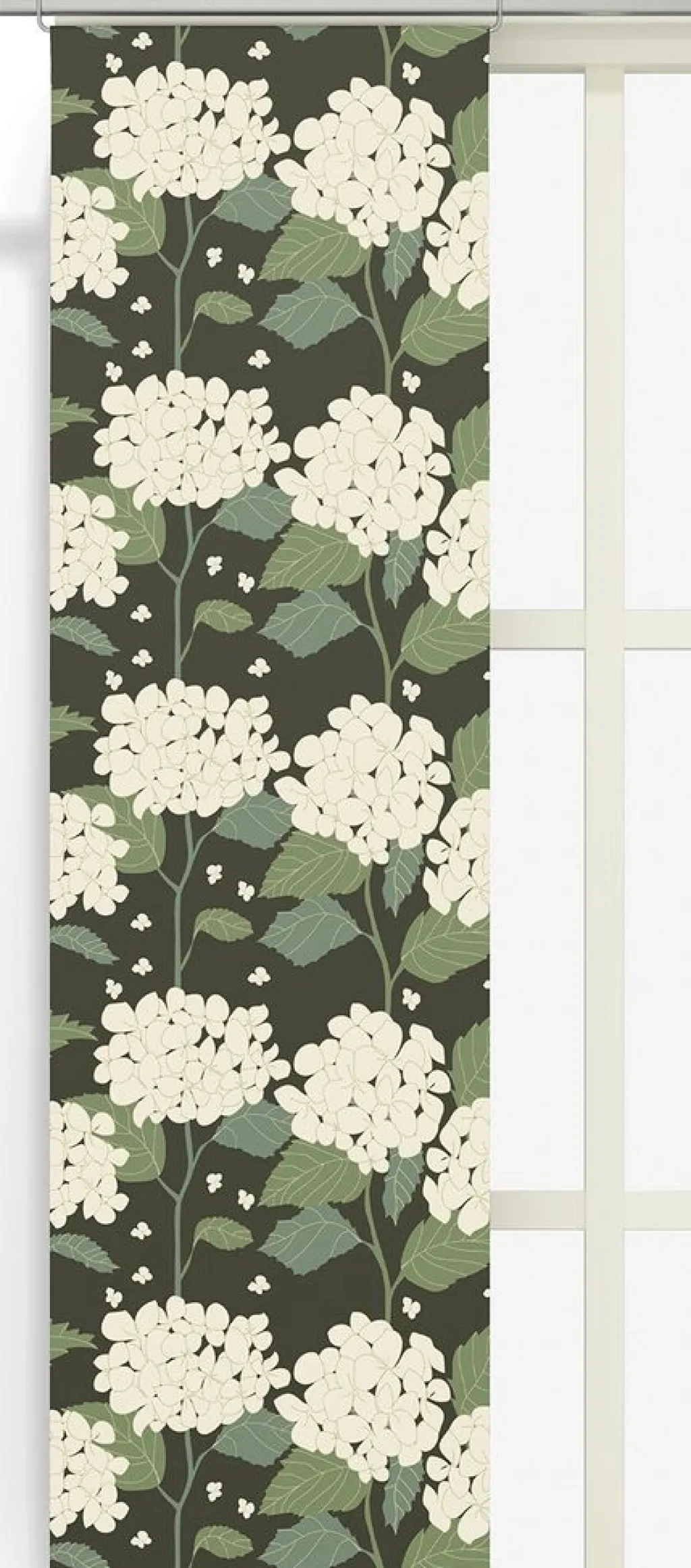 Panelgardiner<Arvidssons textil Hortensia grön panelgardiner