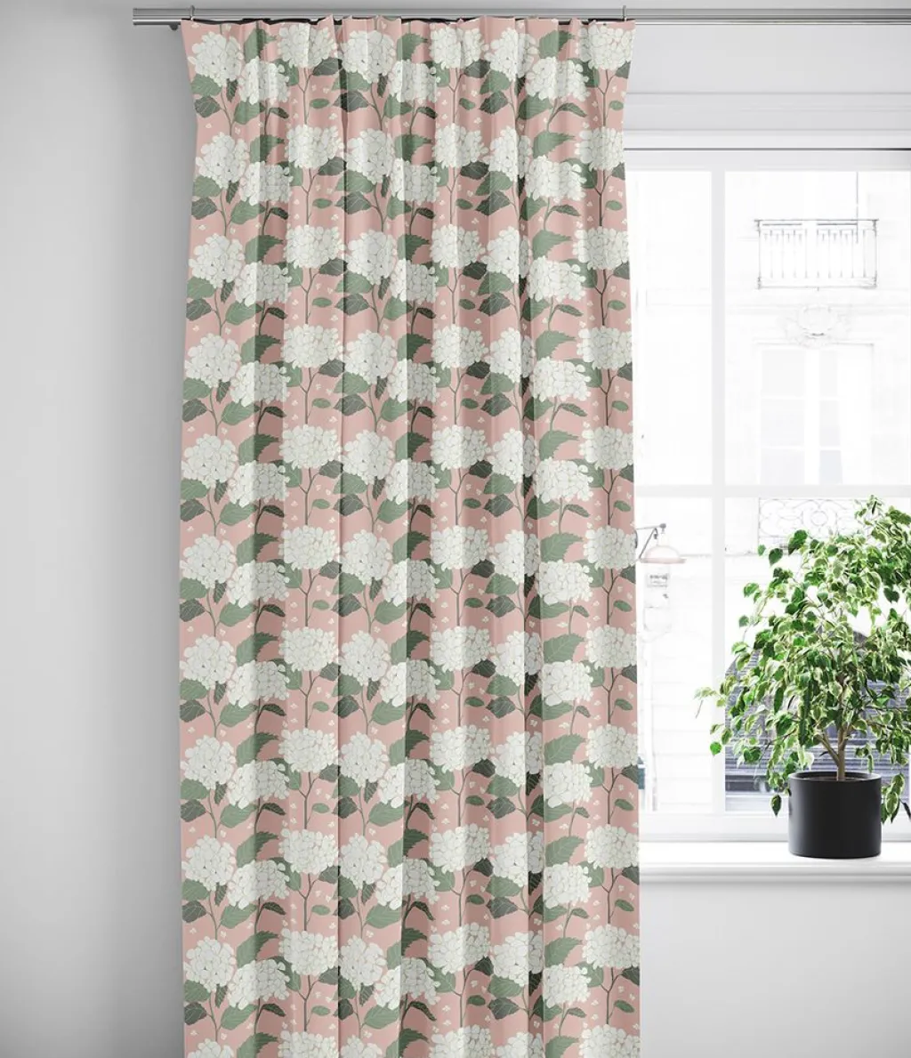 Gardiner Mönstrade<Arvidssons textil Hortensia rosa gardiner