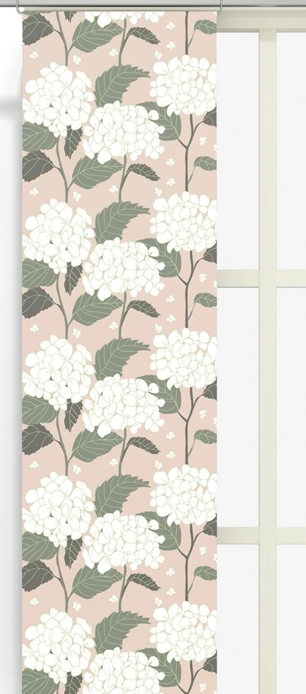 Panelgardiner<Arvidssons textil Hortensia rosa panelgardiner