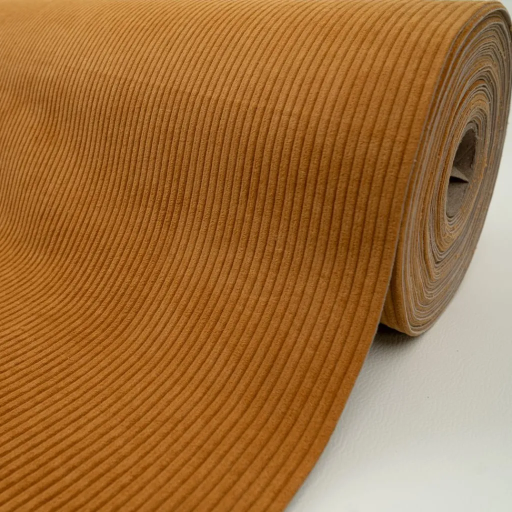 Enfärgade Möbeltyger<Nordisk Textil Huggy ockra möbeltyg - Slitstark manchester