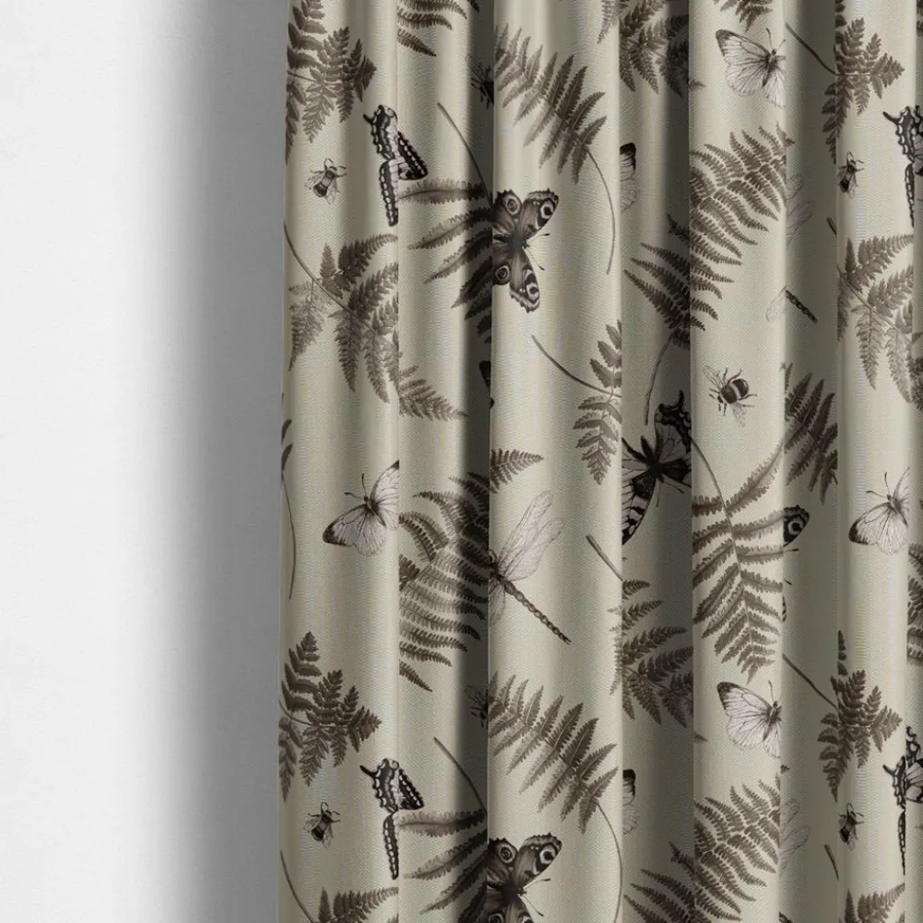 Gardintyger Mönstrade|Arvidssons Textil<Arvidssons textil Humlan beige linnelook tyg