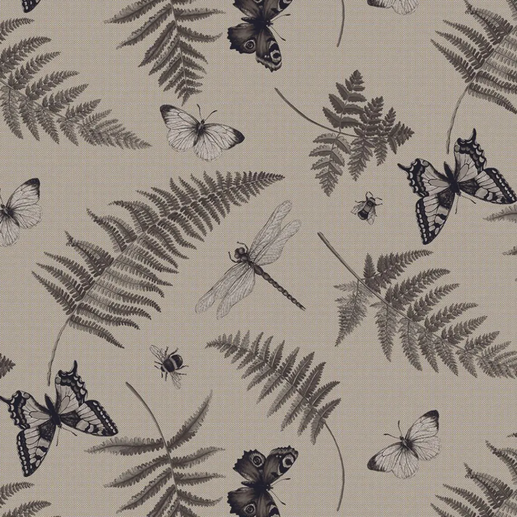 Gardintyger Mönstrade|Arvidssons Textil<Arvidssons textil Humlan beige linnelook tyg