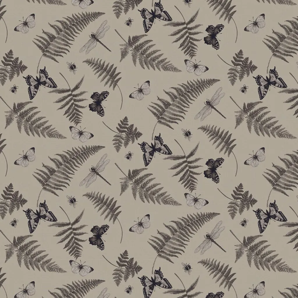 Gardintyger Mönstrade|Arvidssons Textil<Arvidssons textil Humlan beige linnelook tyg