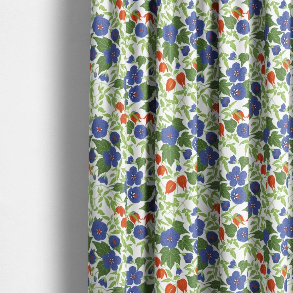 Gardintyger Mönstrade|Arvidssons Textil<Arvidssons textil Husknuten blå tyg