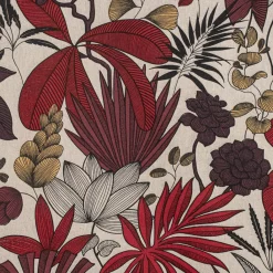 Gardintyger Mönstrade<Nordisk Textil Jakarta röd – gradintyg och tropiskt mönster