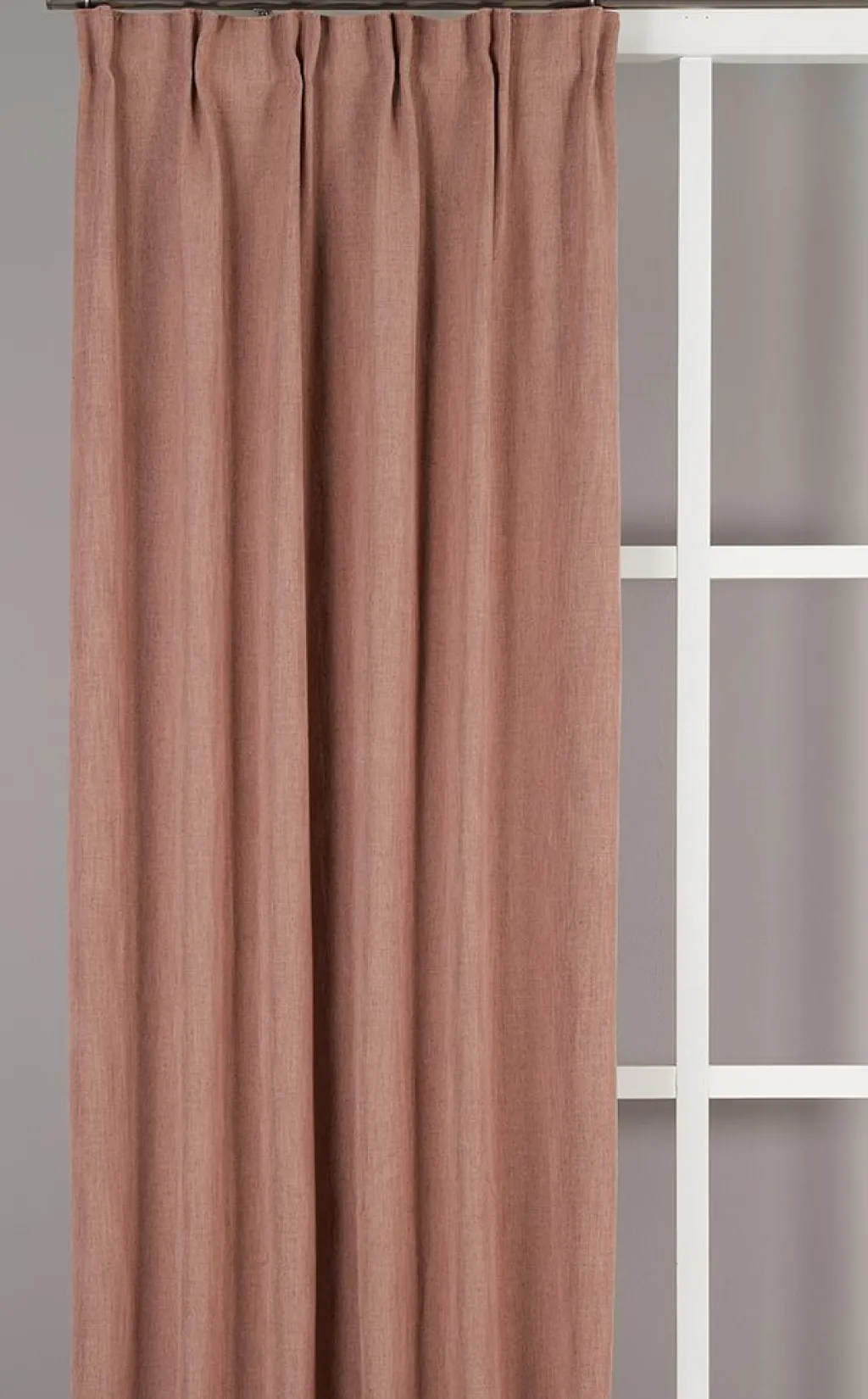 Gardiner Enfärgade<Redlunds James rosa gardiner – Modern linne-look med lyxigt fall