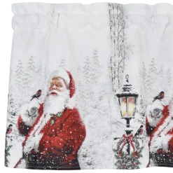 Gardinkappor Mönstrade|Julgardiner<Jakobsdals Julstämning gardinkappa metervara med klassiskt tomtemotiv