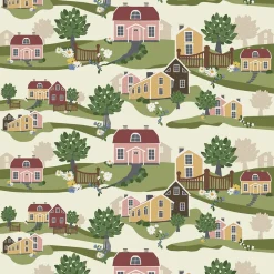 Gardintyger Mönstrade|Arvidssons Textil<Arvidssons textil Katthult gul-grön tyg