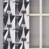 Panelgardiner<Arvidssons textil Kitty grå panelgardiner med retro katter