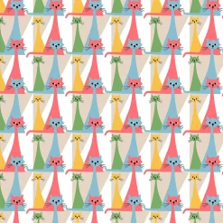 Gardintyger Mönstrade|Arvidssons Textil<Arvidssons textil Kitty multi tyg med retro katter