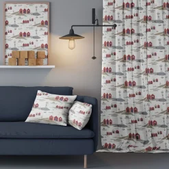 Gardintyger Mönstrade|Arvidssons Textil<Arvidssons textil Kust offwhite tyg