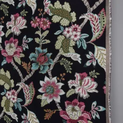 Blommiga Möbeltyger|Mönstrade Möbeltyger<Arvidssons textil Kyma svart möbeltyg