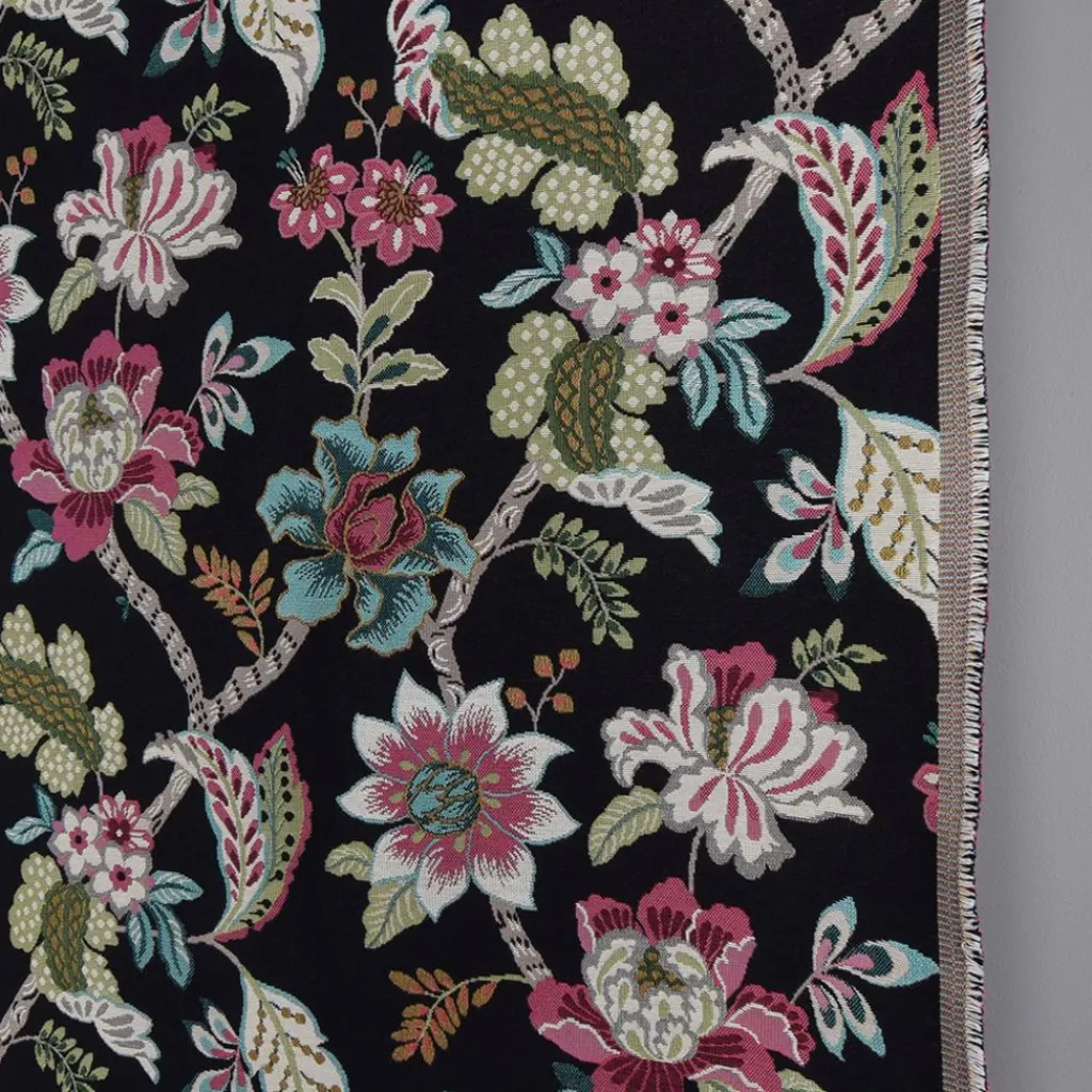 Blommiga Möbeltyger|Mönstrade Möbeltyger<Arvidssons textil Kyma svart möbeltyg