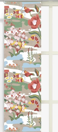 Panelgardiner<Arvidssons textil Landet bubblar orange-beige panelgardiner