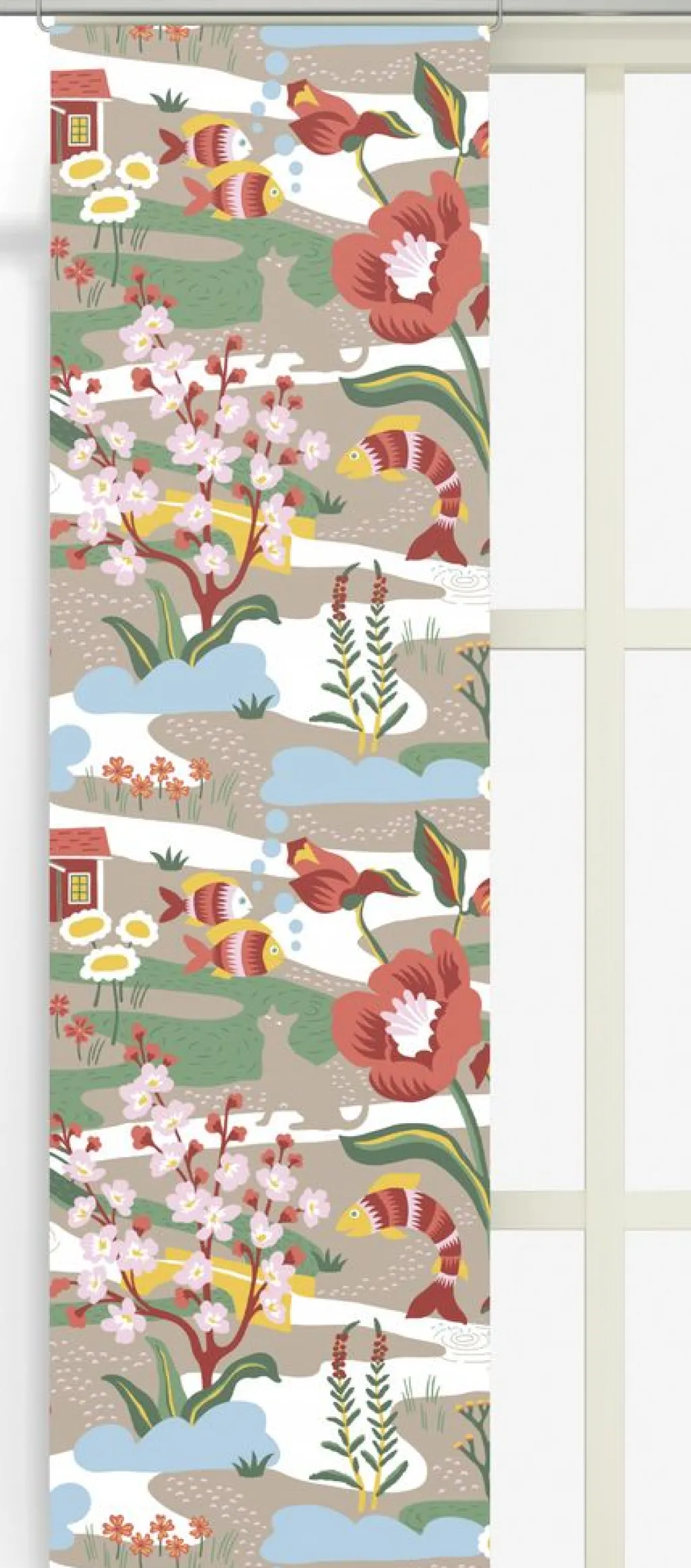 Panelgardiner<Arvidssons textil Landet bubblar orange-beige panelgardiner
