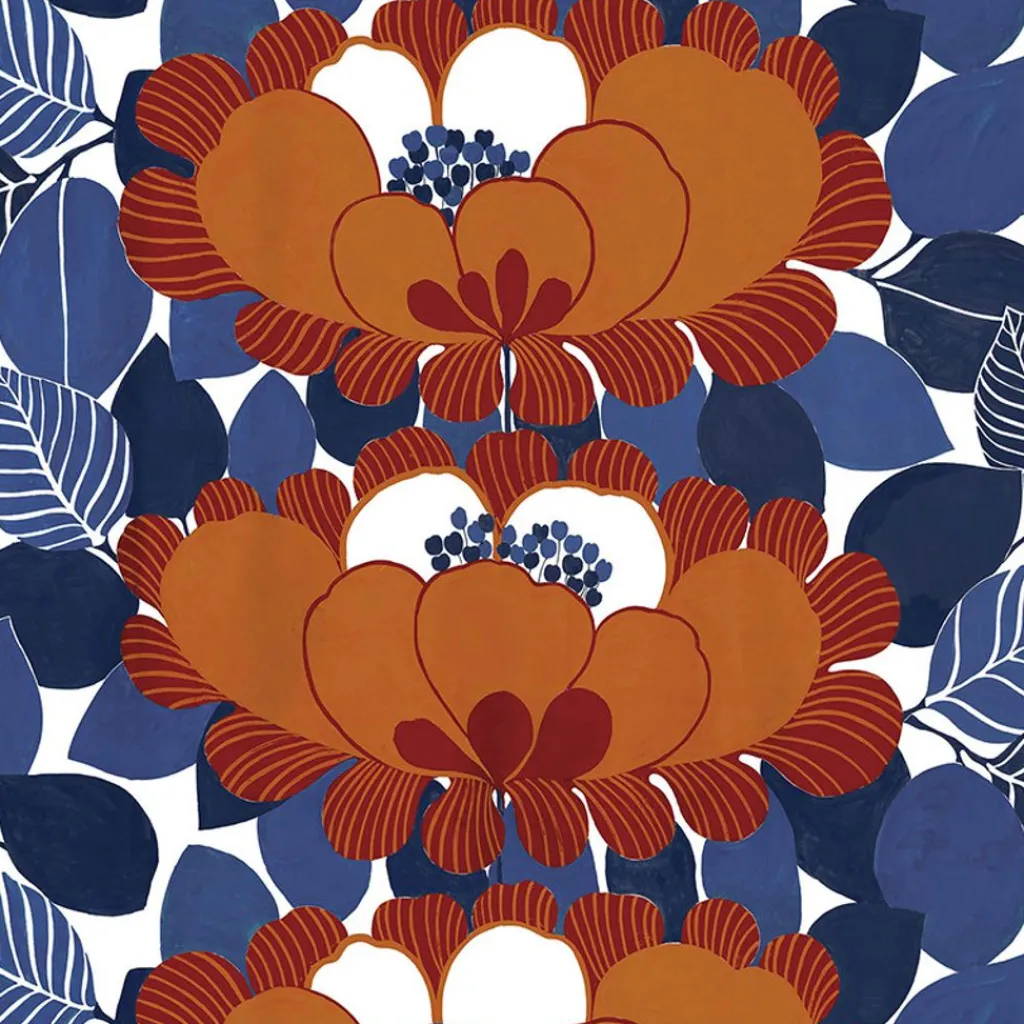 Gardintyger Mönstrade|Arvidssons Textil<Arvidssons textil Leia orange tyg