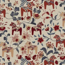 Gardintyger Mönstrade|Arvidssons Textil<Arvidssons textil Leksand culla röd - tyg