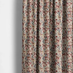 Gardintyger Mönstrade|Arvidssons Textil<Arvidssons textil Leksand Mini culla röd tyg med linnefärgad botten