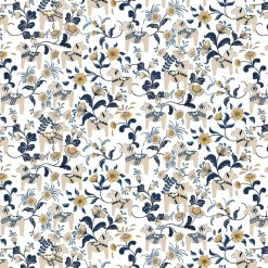 Gardintyger Mönstrade|Arvidssons Textil<Arvidssons textil Leksand mörkblå tyg med traditionellt dalahästtryck