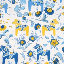 Gardintyger Mönstrade|Arvidssons Textil<Arvidssons textil Leksand Sverige tyg med traditionellt dalahästtryck