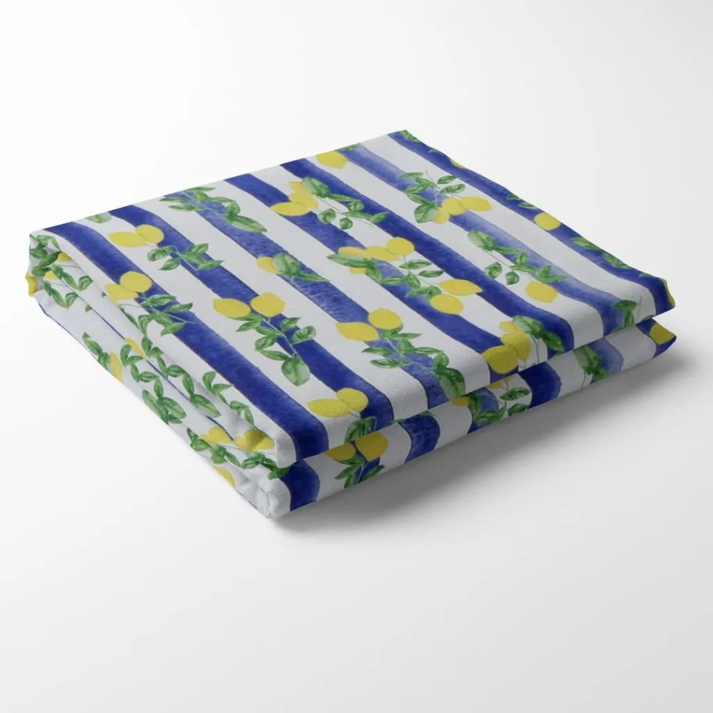 Bordsduk<Nordisk Textil Lemon stripe bordsduk