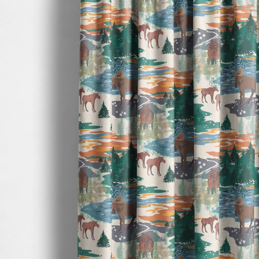 Gardintyger Mönstrade|Arvidssons Textil<Arvidssons textil Älgrike beige/grön - tyg
