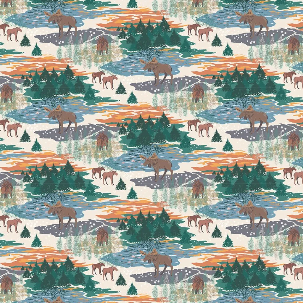 Gardintyger Mönstrade|Arvidssons Textil<Arvidssons textil Älgrike beige/grön - tyg