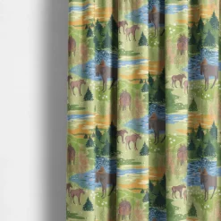 Gardintyger Mönstrade|Arvidssons Textil<Arvidssons textil Älgrike grön tyg – Grön Tyg med Älgar och Skog