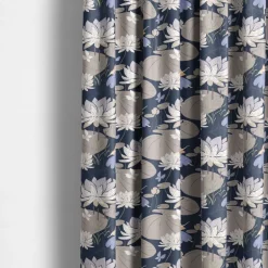 Gardintyger Mönstrade|Arvidssons Textil<Arvidssons textil Lily blå-beige tyg