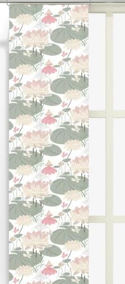 Panelgardiner<Arvidssons textil Lily rosa-grön panelgardiner