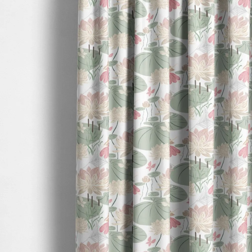 Gardintyger Mönstrade|Arvidssons Textil<Arvidssons textil Lily rosa-grön tyg