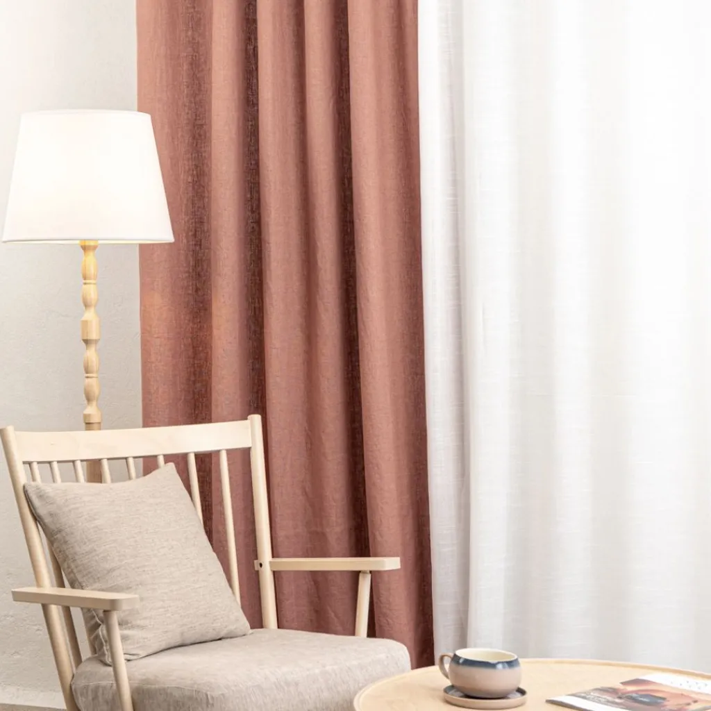 Linnetyger|Linnegardiner<Nordisk Textil Linnegardiner Verone Gammelrosa