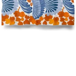 Gardinkappor Mönstrade<Arvidssons textil Lisette blå/orange gardinkappa metervara - kappa som lyfter fönstret