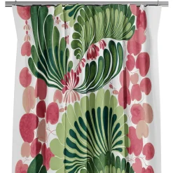 Gardiner Mönstrade<Arvidssons textil Lisette grön/rosa gardiner - med dekorativt retrotryck
