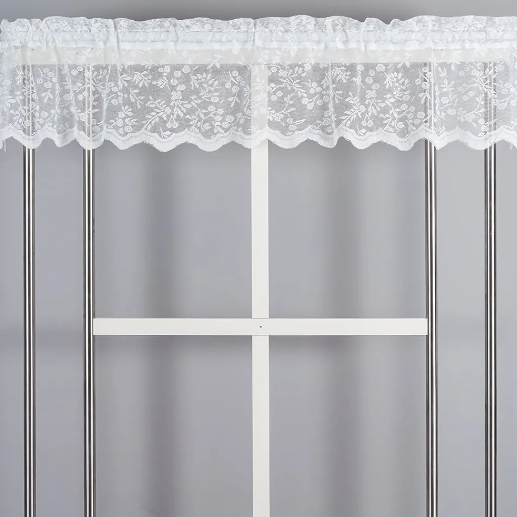 Gardinkappor Mönstrade|Gardinkappor Enfärgade<Jakobsdals Lize offwhite spets kappmetervara 30 cm vit – klassisk gardinkappa
