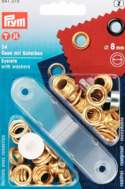 Öljetter<Prym Öljetter 8mm guld