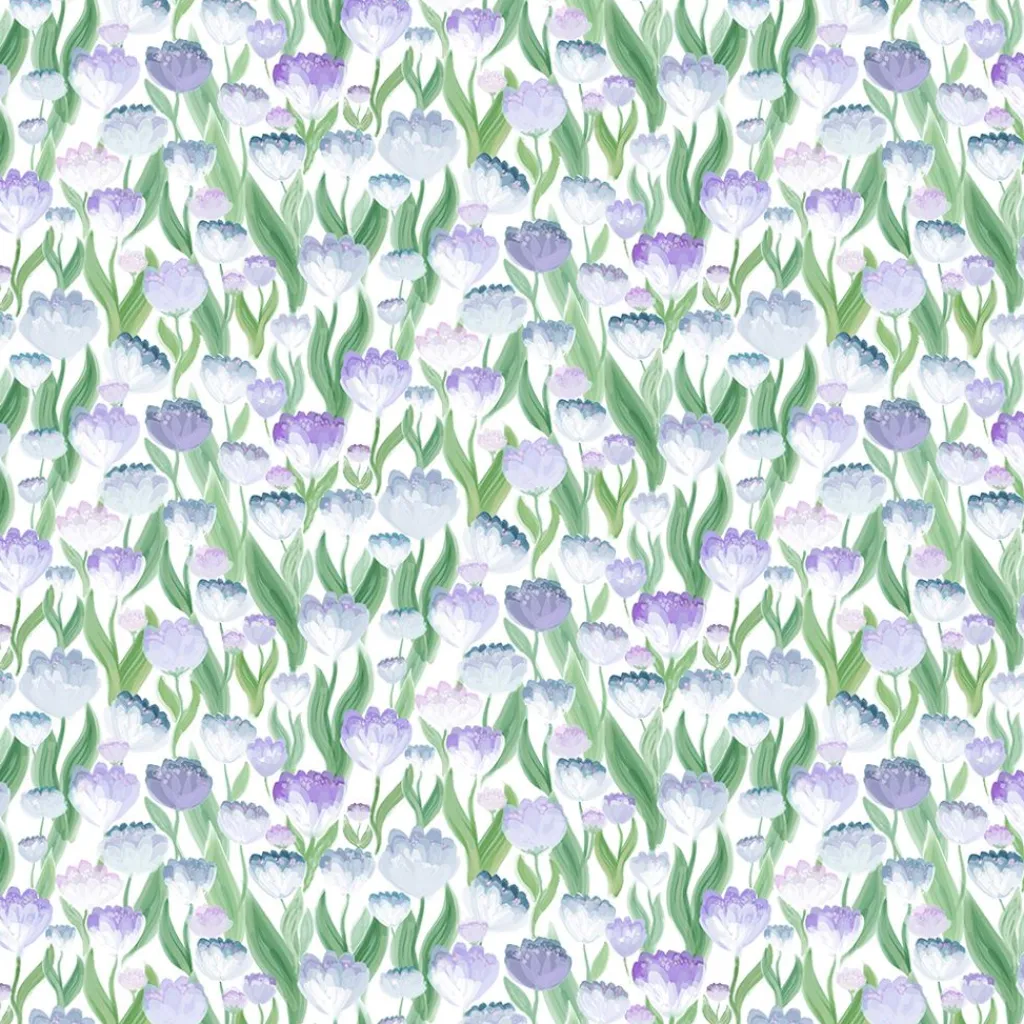 Gardintyger Mönstrade|Arvidssons Textil<Arvidssons textil Ljuvligt blå – blommigt tyg i mjuka blå och lila toner