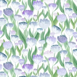 Gardintyger Mönstrade|Arvidssons Textil<Arvidssons textil Ljuvligt blå – blommigt tyg i mjuka blå och lila toner