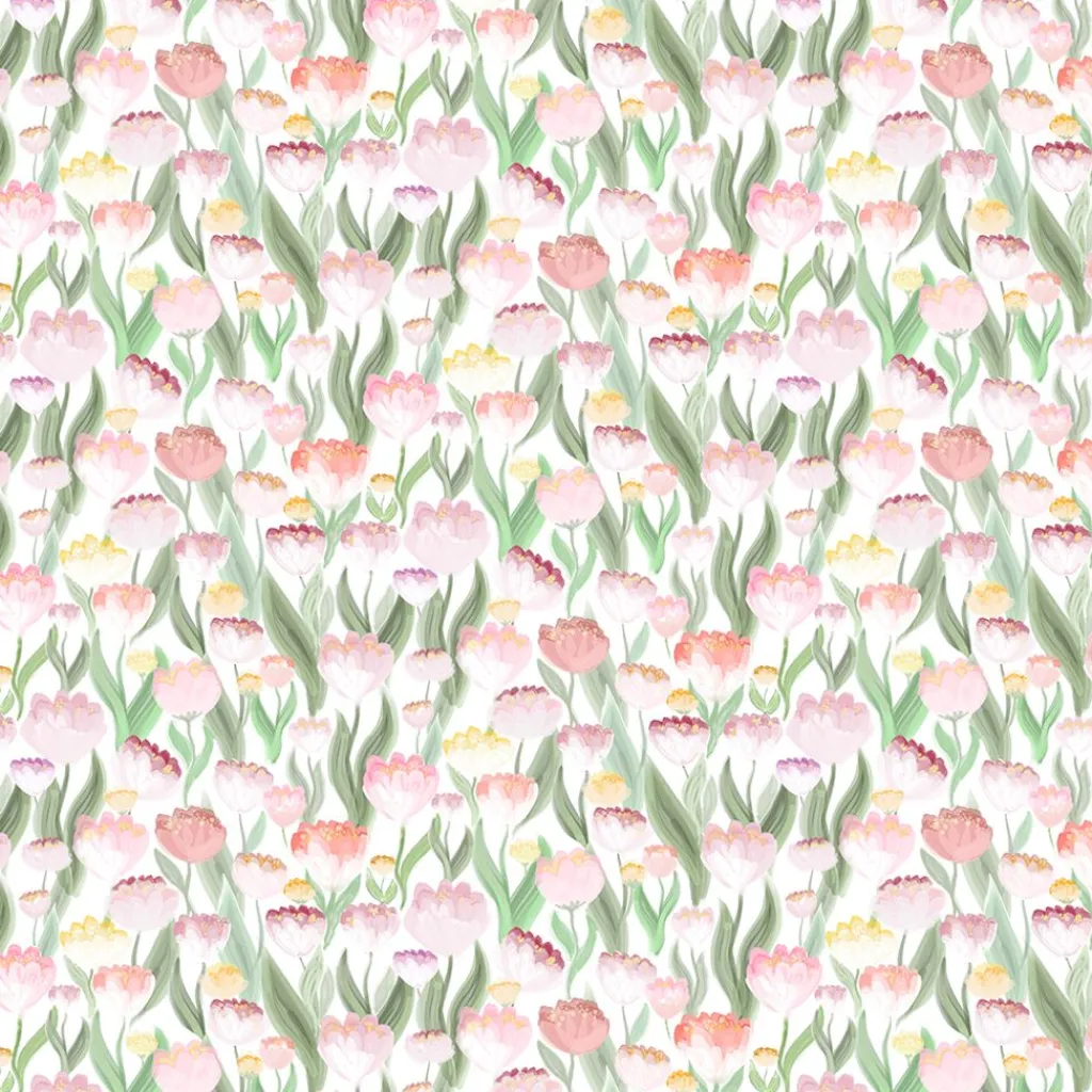 Gardintyger Mönstrade|Arvidssons Textil<Arvidssons textil Ljuvligt rosa – blommigt tyg i mjuka rosa och gula toner